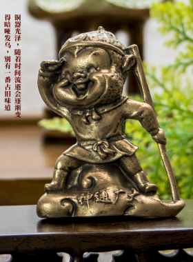 新品西游记e师徒四人黄铜摆件创意家居办公室国潮车载中控台车内