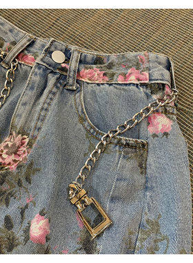 极速Setwear Vintage Floweurs Print Long Denim Skirts Summer