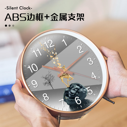 座钟家用台式桌面时钟客厅电视柜轻奢摆放挂钟台钟简约摆钟表摆件 - 图1