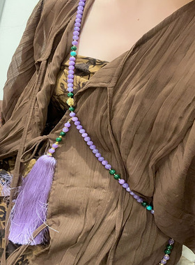 一款多戴~国风长款流苏串珠斜挎链新中式小众高级感古风项链配饰
