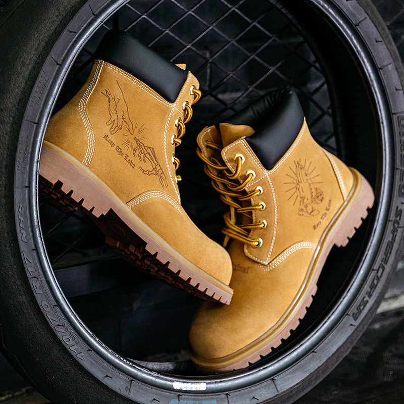 MRA插画版大黄靴男2026新款中帮马丁靴户外休闲高帮复古工装靴子,淘宝优惠券,粉丝福利购,淘宝优惠卷