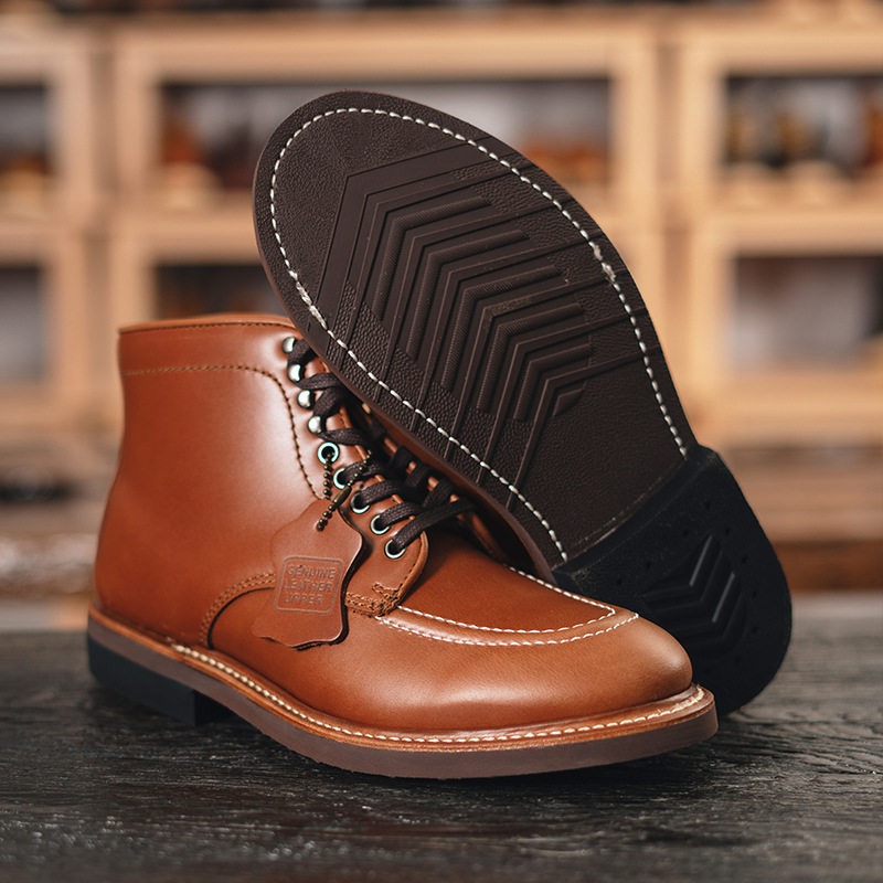 Alden同款403固特异真头层牛皮马丁靴短靴高帮正装皮鞋休闲工装靴 - 图1