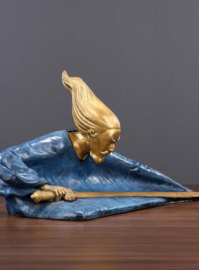 黄铜铸剑师家居礼品摆件玄关办公室办公桌商务送礼人物摆设