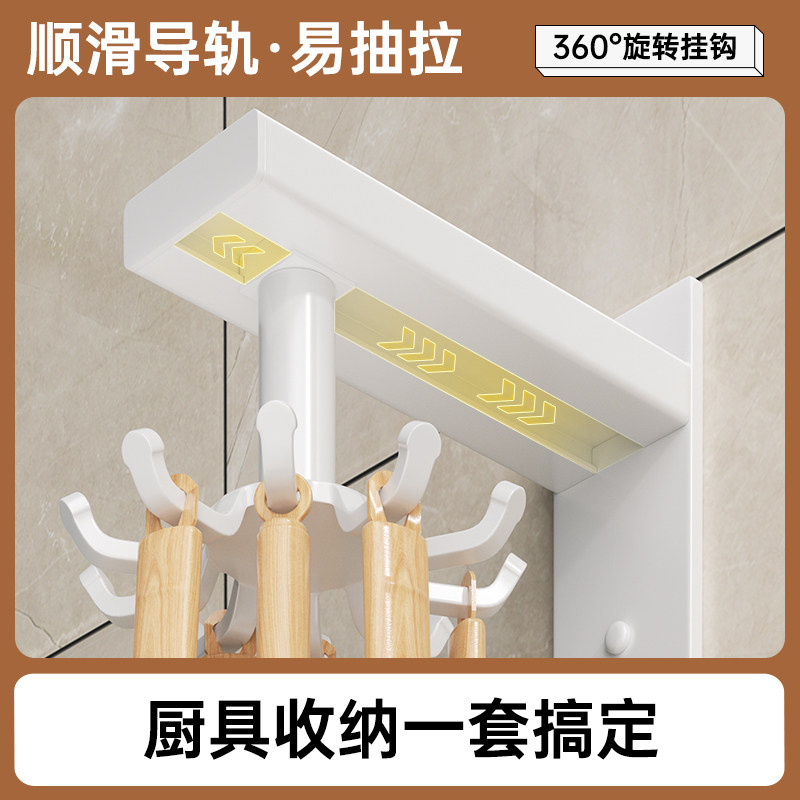 速发厨房旋转挂钩壁挂式置物架厨具收纳层架锅铲勺子铲子挂X架免,淘宝优惠券,粉丝福利购,淘宝优惠卷