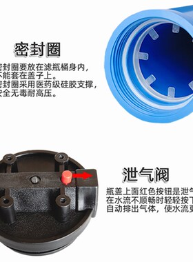 新品20寸二级三级过滤净水器滤瓶4分口6K分口1寸口家用商用前置净