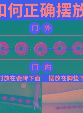 新品五帝钱压门槛真品铜钱v古币过门石下压的进门入户门门槛石专