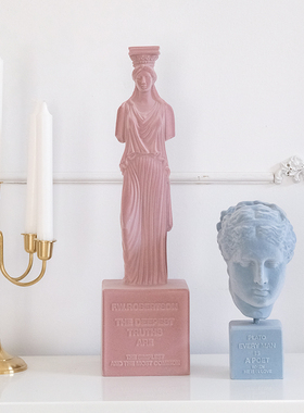 新品彩色植绒树脂雕塑像希腊北欧式风摆件SophPia石膏女神人像头