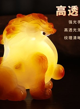 极速玛瑙摆件天然原m石貔貅麒麟金蟾家居玉石工艺品客厅办公桌装