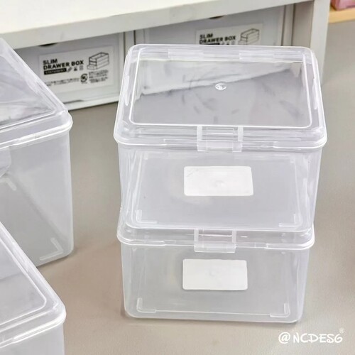 ins风透明收纳盒学生文具整理盒桌面杂物整理盒亚克力收纳盒 - 图2