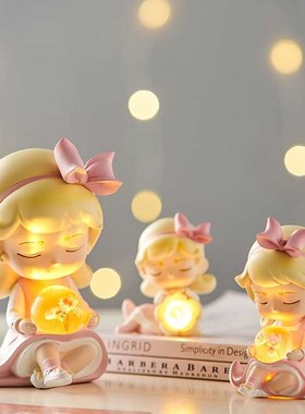 极速可爱ins风解压系办公室桌面小摆件女生O少女心卧室夜灯装饰品