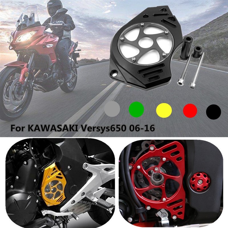 极速适用川崎VERSYS65r0ER6NER4F异兽650改装前齿轮罩链条盖保护 - 图0
