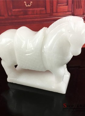极速天然玉石十二生m肖马摆件马到成功家居客厅电视柜办公室工艺