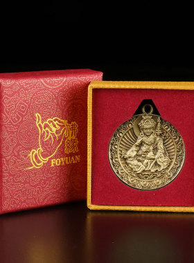 极速铜制项链莲花生大士莲师佛牌毛衣链创意吊坠挂V件吊牌项坠情