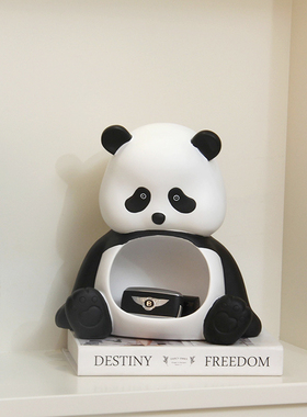 极速创意新家入户熊猫托盘钥匙收纳玄关摆件客R厅鞋柜装饰品乔迁