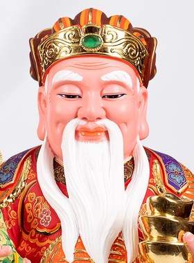 速发香樟木土地公像摆件福德正神家真土地爷神土供奉像地用君木雕