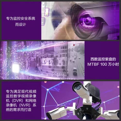 WD西数4T紫盘垂直台式机械硬盘录像机专用监控硬盘1T/2T/3T/6T/8T - 图1
