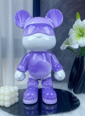 治愈系家居摆件DIqY流体熊摆件轻奢高级感创意生日礼物