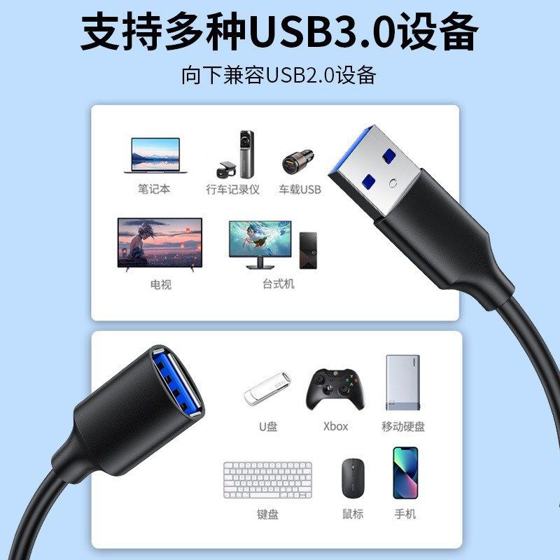 USB3.0延长线高速传输双头公对母手机充电连接键盘打印机HUB集线,淘宝优惠券,粉丝福利购,淘宝优惠卷