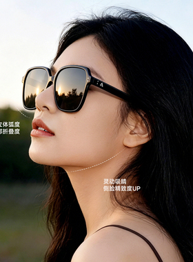 明月阿塔那高级感时尚大框墨镜女防紫外线带度数近视太阳镜A53007