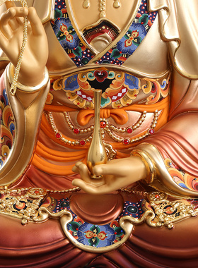 速发纯铜彩绘南海观音佛像铜像纯铜观用音菩萨神像娑世供佛家婆三