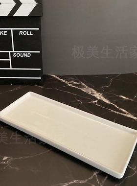 样板房卫生间摆件洗手台玻璃牙刷杯香薰陶瓷托盘组合现代软装饰品