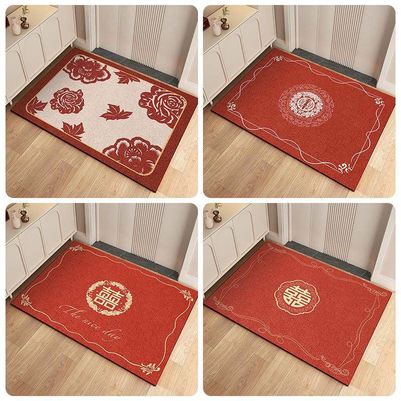 红色喜庆入户门地垫玄关大门口结婚门垫刮沙除泥耐磨丝圈脚垫家用,淘宝优惠券,粉丝福利购,淘宝优惠卷