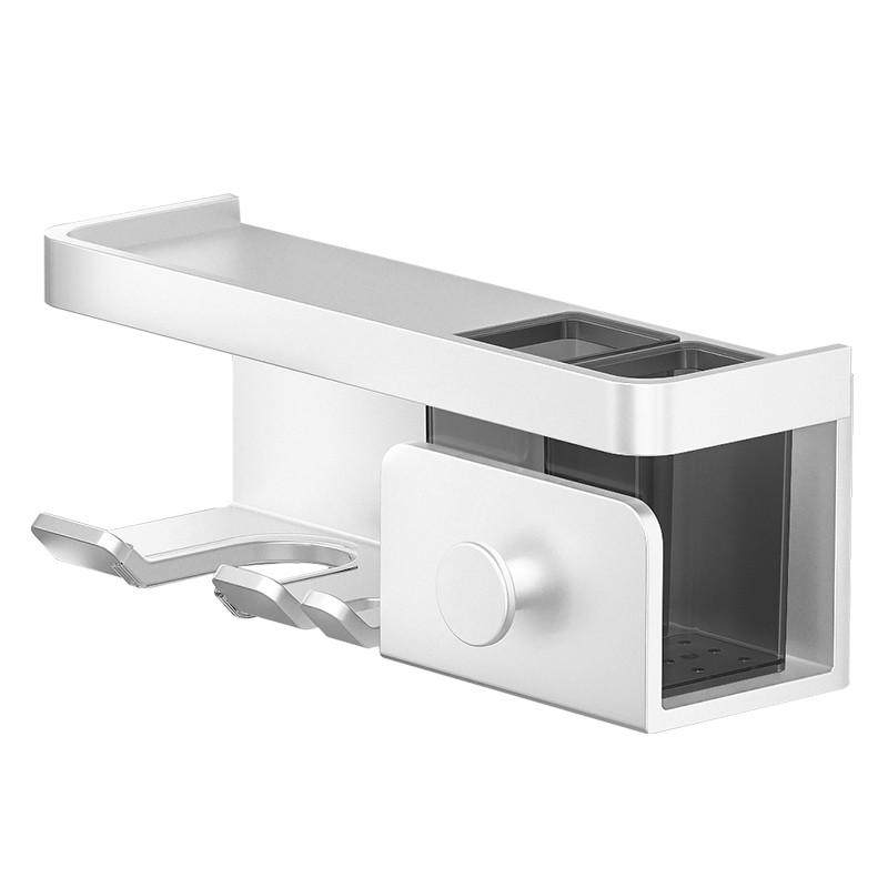 奶油白色吹风机置物架免打孔卫生间电吹风挂架风筒支架浴室收纳架,淘宝优惠券,粉丝福利购,淘宝优惠卷