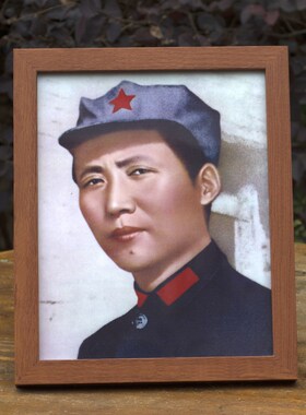 现货速发B6J1毛爷爷主席照片有相框装饰画桌面摆台客厅办公室书桌