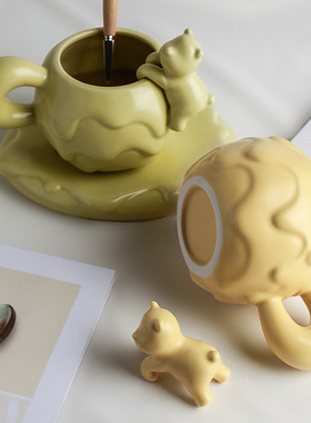 极速装饰推荐可爱insr风陶瓷杯情侣银色马克杯咖啡杯水杯下午茶杯