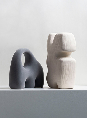 新品装饰推荐现代抽象摆件植绒y陶瓷样板间客厅电视柜桌面软装饰