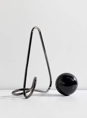 极速装饰推荐三角形线条摆件家居C客厅极简曲线金属样板间软装饰