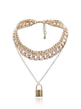极速Jeawelry Fashion Hip Hop Thick Chain Set Jewelry Punk Re