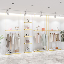 Clothing Store Show Rack Ceiling Upper Wall Combo Shelves Hung Clothes Racks Womens Clothing Shop Display Racks Mens Clothing Shelves