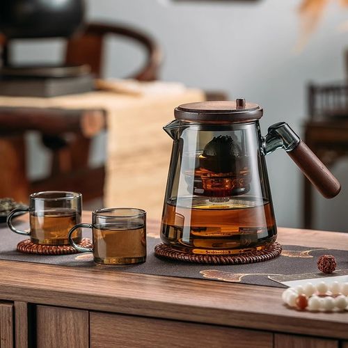速发飘逸杯泡茶器按压式一键茶水分离杯泡茶神壶胆玻璃内全耐热大 - 图1