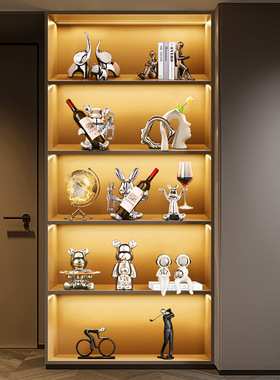 速发轻奢高档熊酒柜装饰品摆件家居饰装客厅电视柜套板间软品样装