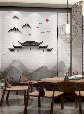 速发新墙式客厅墙面装饰品壁挂中国风背景墙上挂件中玄立体壁关挂