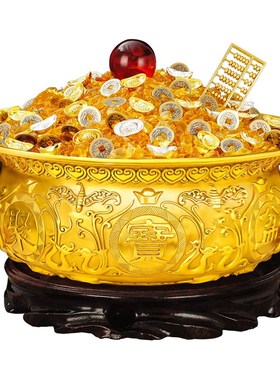 速发纯铜聚宝盆摆件如意号大家居店铺柜台存钱缸装饰米罐乔迁开业