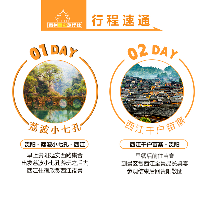 贵州旅游纯玩团2日游荔波小七孔+西江千户苗寨贵阳跟团游暑假旅游 - 图1