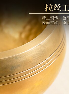新品尼泊尔手工钵音碗瑜伽v冥想满月颂钵梵音静心铜磬法器铜钵装
