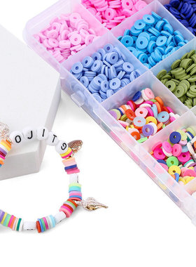 极速350Pcs/Lot 4/6MM 39s Colors Flat Round Clay Beads Loose