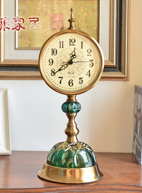 极速欧式轻奢创意摆件美式复古座钟家居客厅卧室酒U柜电视柜装饰