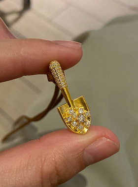 金铲铲新中式铲子吊坠项链配饰女长款秋冬毛衣链轻奢感饰品