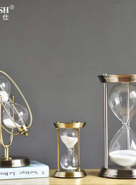 极速创意金属沙漏摆件15/30/y60分钟计时器家居装饰品儿童安全礼