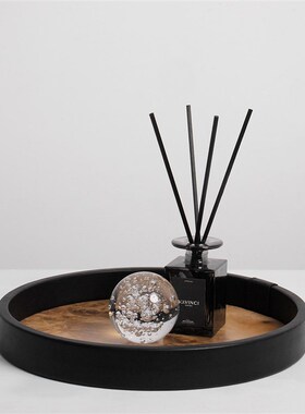 新品新品b现代轻奢皮质几何托盘家居衣帽间高质感收纳盘样板间装