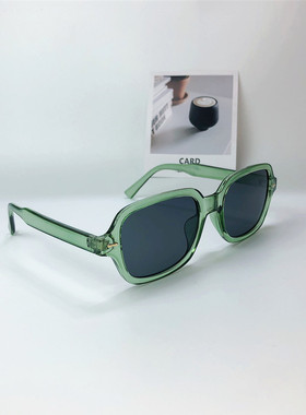 极速黄色墨镜透明镜片粉色边v框女潮网红ins超火街拍绿色框太阳眼