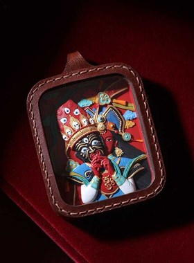 极速唐卡画盒擦擦嘎m乌盒手工朱砂扎基拉姆彩绘唐卡文殊普贤绿度