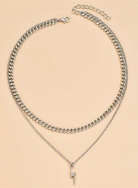 极速Jeweclry Multilayer Vintage Punk Metal Thick Chain Neckl