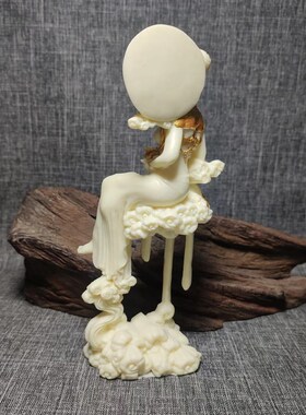 新品象牙果嫦娥仙子玉兔手把件飞天C仕女摆件汽车装饰品中式桌面
