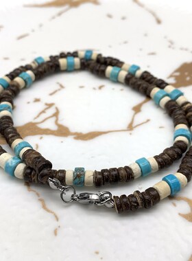 极速welry trend surfer necklace mens gift wooden beacZh nec