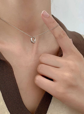 极速Fashion Circle Necklace ywith Cubic Zirconia Simple Styl